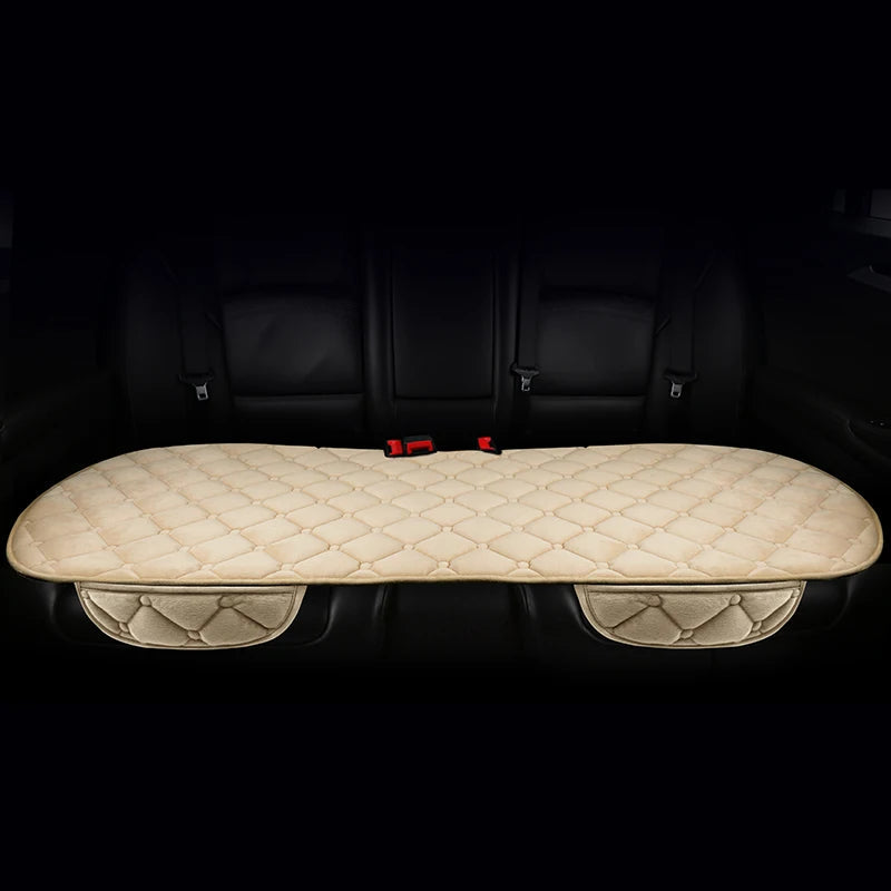 Thickened car seat cushion plush short plush anti slip warm seat cushion seat three piece set winter universal plush winter CM World