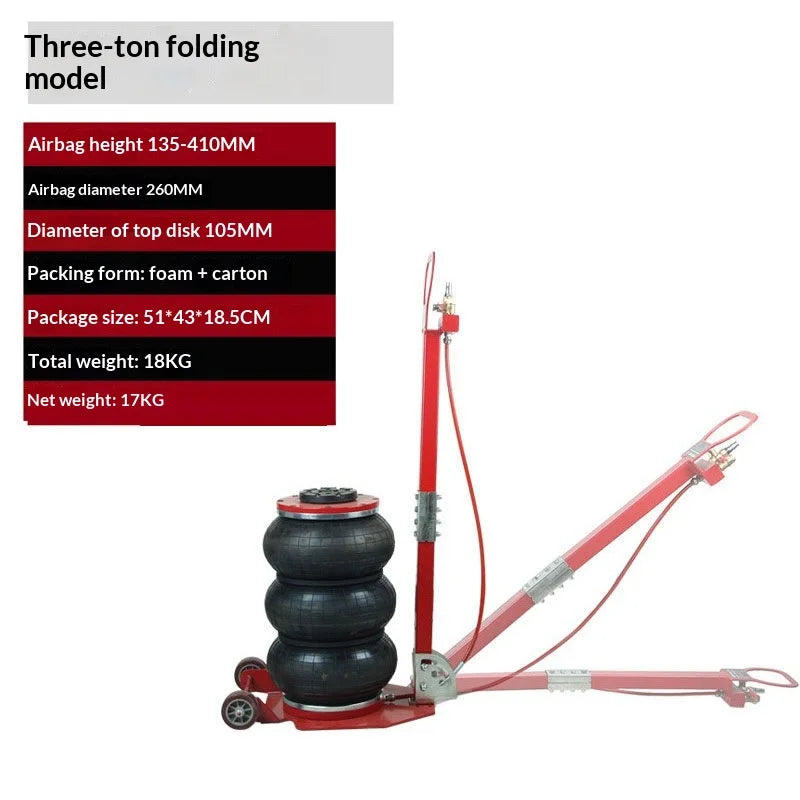 Car Rescue Tools Repair Lifting Machine 5 Ton Air Bag Jack for Car Tire Change and Oil Replacement Horizontal Hydraulic Lift CM World
