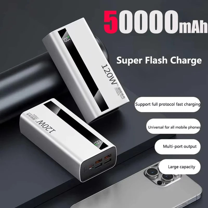 VIVO 1000000mAh Large Capacity Power Bank Digital Display 120W Fast Charging Outdoor Power Supply For Xiaomi Huawei iPhone 2026 Car Mobile World