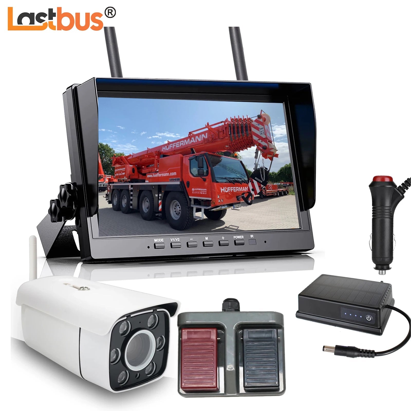 Lastbus Tower Crane Wireless Camera 1080P 30x Optical Zoom 10.1" IPS Screen DVR Monitor For crane/tower crane/forklift/Trailer Car Mobile World