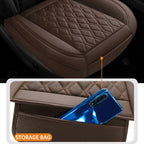 Cowhide Leather Car Seat Covers Breathable Front Car Seat Cushion Non-Slip Rear Seat Pad Universal All Weather Auto Seat Covers