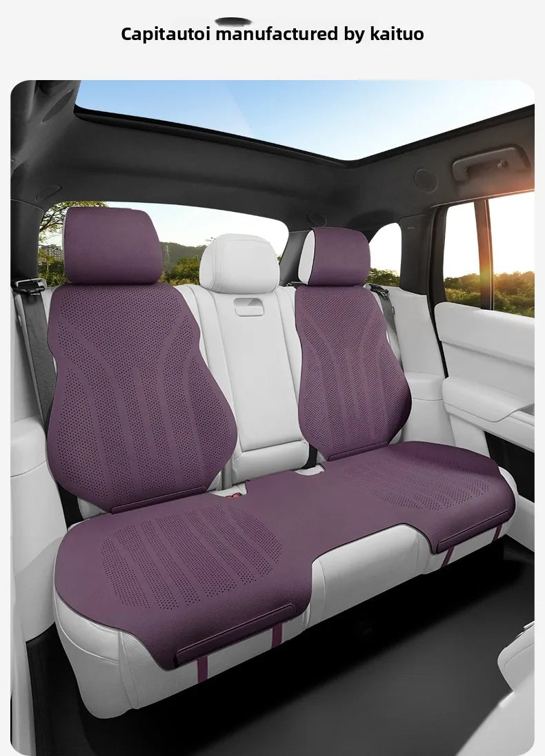 High Quality Perforated Suede Leather Universal Car Seat Full Cover Breathable Luxury SUV Sedan Protection Car Seat Full Cover