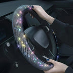 37/38cm Car Steering Wheel Cover Universal Bling Diamond Rhinestones Elasticity Interior Car Accessories for Four Seasons CM World