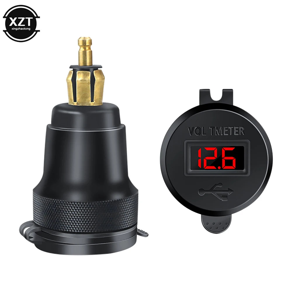 Car Motorcycle Cigarette Lighter Dual USB Car Charger QC3.0+QCPD Fast Charger 12-24V Charging Adapter for BMW R1200GS R1250GS