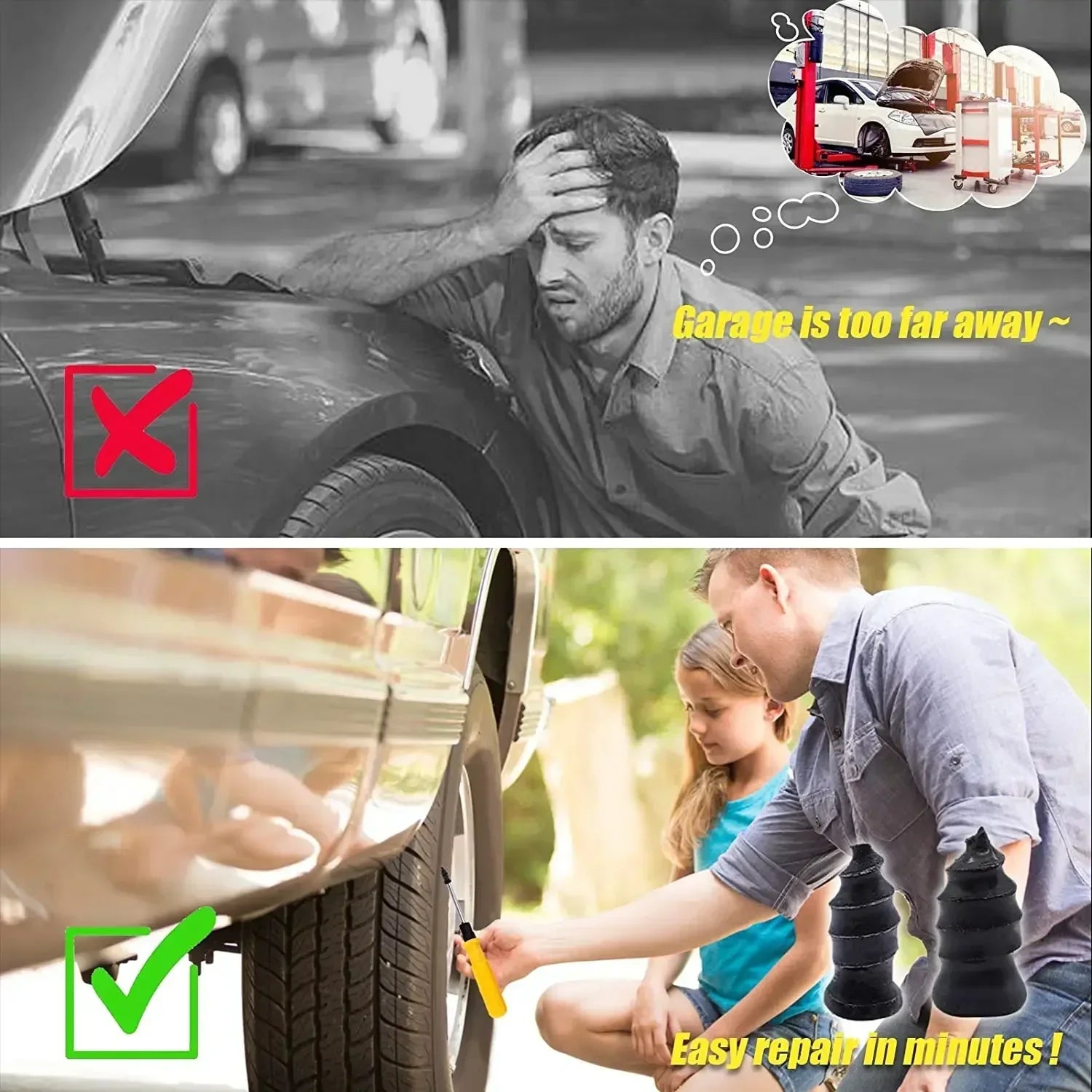Car Tyre Repair Rubber Nail Car Wheel Punctures Screws Car Tire Repair Kit Car Motorcycle Tire Puncture Repair Screws Tool CM World