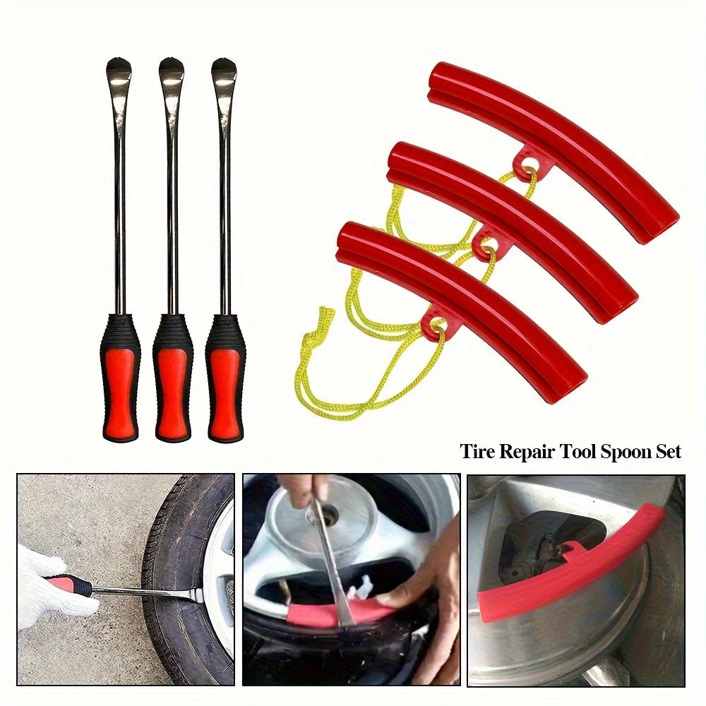 3/6/12pcs Rim Protector Tire Changing Lever Tools Auto Spoon Tire Kit Motorcycle Bicycle Tire Changing Levers CM World