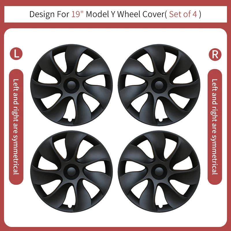 4PCS 19 Inch Cyclone Style Wheel Covers for Tesla Model Y (2020-2024) Right & Left Automobile Accessories Hubcaps Replacement CM World