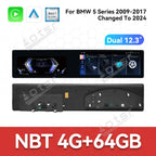 12.3'' Dual Screen for BMW 5 Series 2011-2017 To 2024 Digital Cluster Large Screen Navigation Apple Carplay Car Radio DSP BT GPS