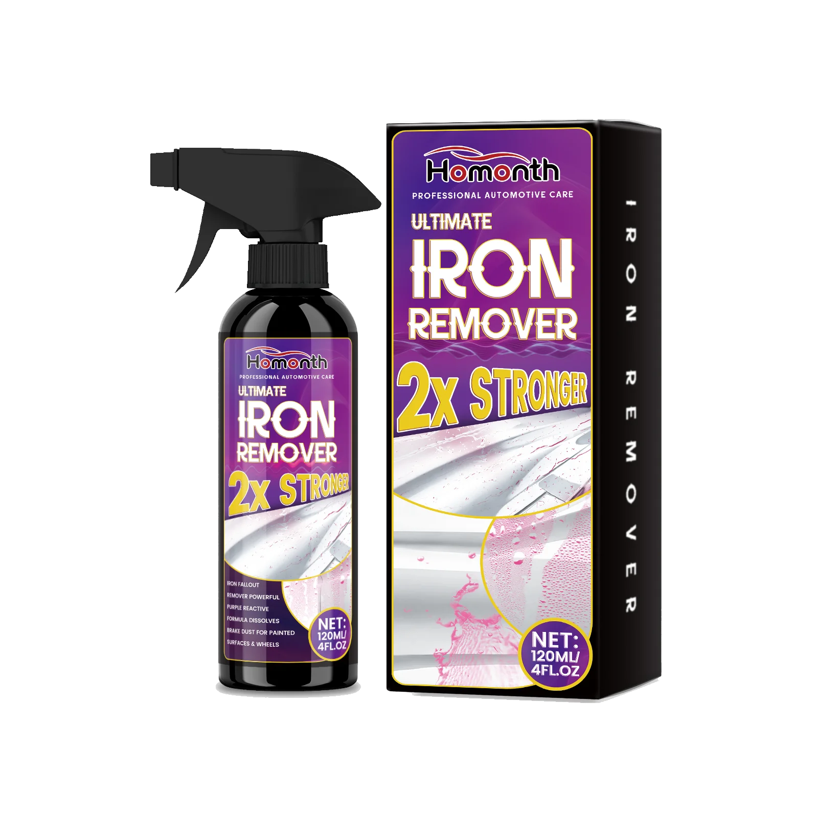 Large Capacity Powerful Car Rust Remover Spray - Exhaust/Wheel Care, Metal Powder Remover. CM World