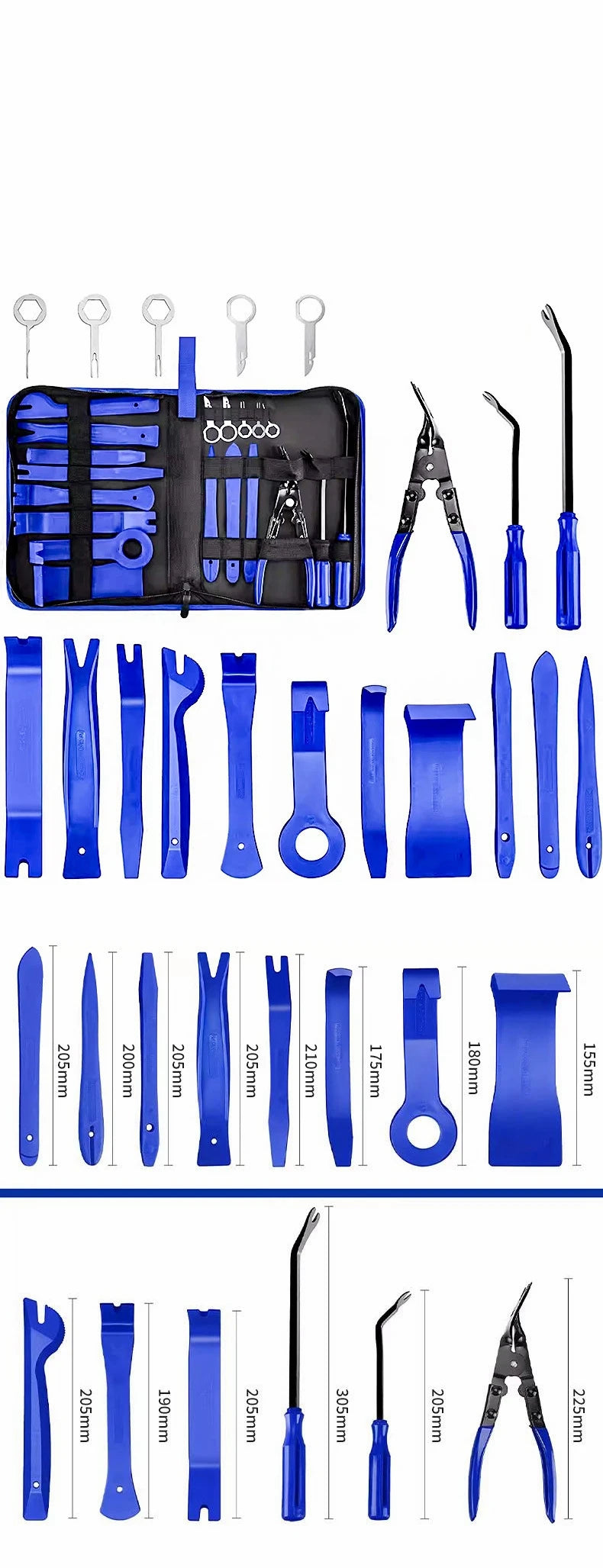 19Pcs Trim Removal Tool Set & Clip Plier Upholstery Remover Nylon Car Panel Removal Set with Portable Storage Bag CM World