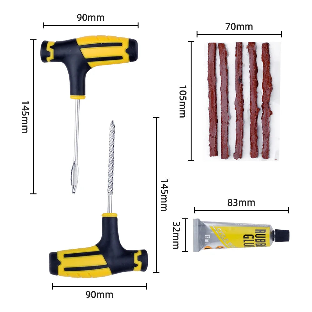 Car Tire Repair Kit Puncture Plug Tools Tyre Puncture Emergency for Tire Strips Stirring Glue Repair Tool Kit Car Accessories