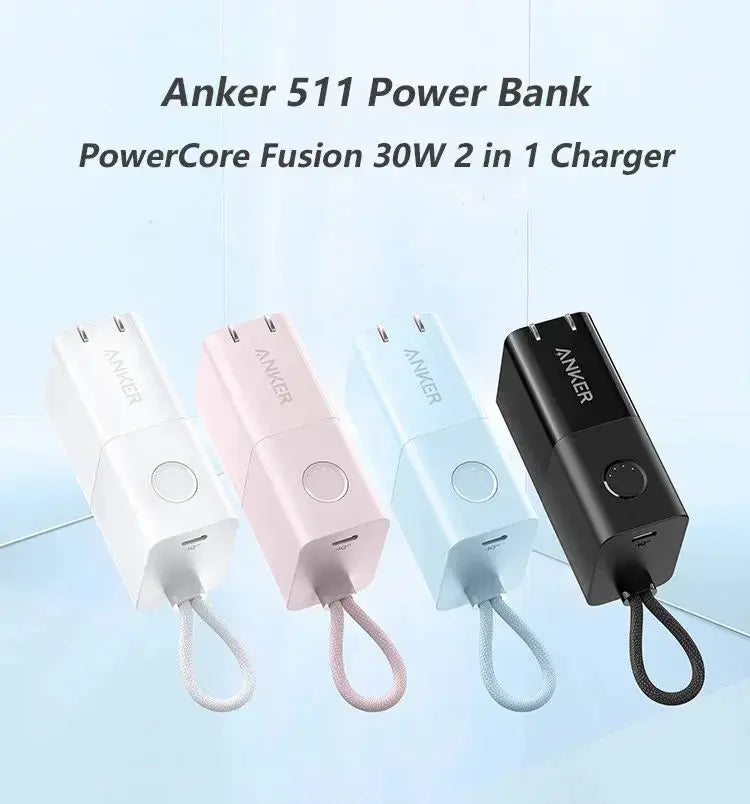 Anker Portable Charger 2-in-1 Hybrid Charger 5000mAh Power Bank Pro PowerCore Fusion 30W Power Delivery for iPhone Car Mobile World