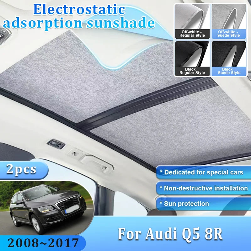 Car Sunshades For Audi Q5 2012 2008~2017 2009 8R Sunroof Shades Electrostatic Adsorption Visor Sun Protection Auto Accessories