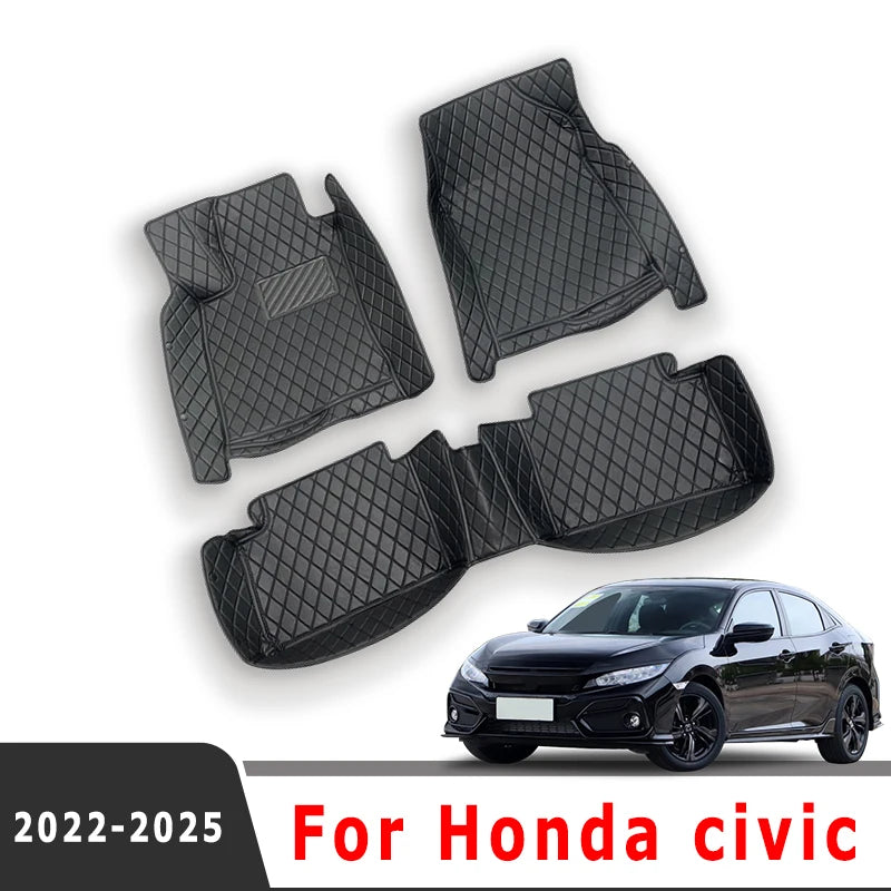 Car Floor Mats Trunk Carpets For Honda Civic 2022 2023 2024 2025 Protect Accessories Rugs Foot Pad Auto Parts Waterproof Covers