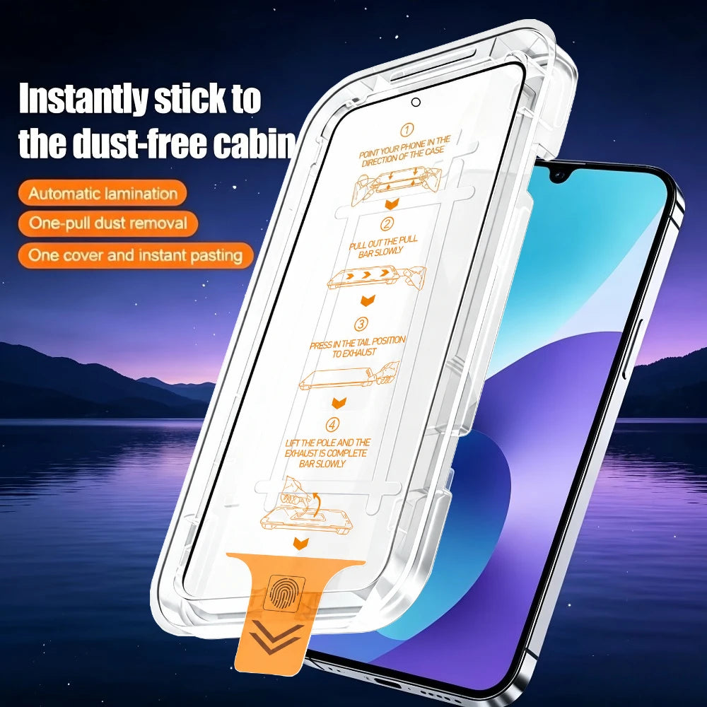 3PCS Dust-Free Install HD Screen Protector For Samsung Galaxy S26 Ultra S25 S24 Ultra Full Cover Tempered Glass Film Supports Fingerprint Unlock