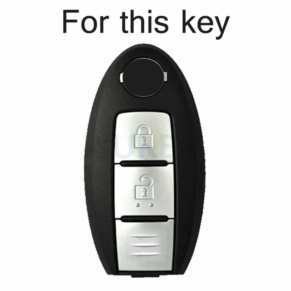 3 Buttons Carbon Fiber Smart Remote Key Fob Cover Case Shell Keychain for Nissan Qashqai Pulsar March 370Z Micra Juke Note Tiida CM World