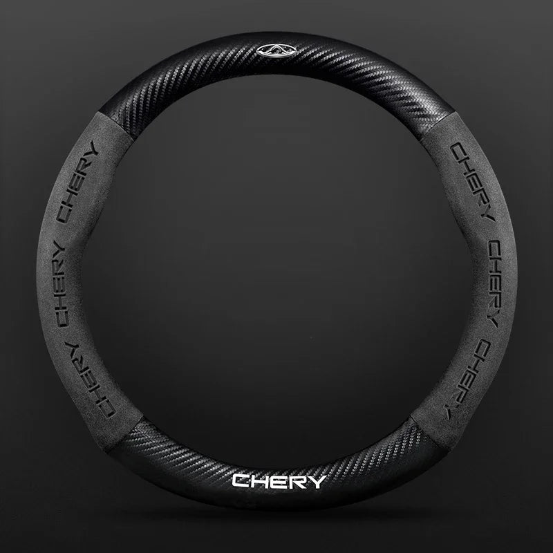 Car buckskin carbon fiber steering wheel cover for Chery Tiggo 8 Arrizo 5 pro gx 5x eQ7 Chery Tiggo 7 Pro 2020 2021 2022 2023 CM World