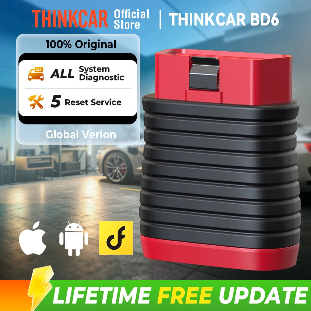 THINKCAR BD6 Bluetooth Scanner Car Diagnostic Tool OBD2 Scanner Full System Diagnose 5 Reset OIL IMMO Auto Diagnosis Code Reader