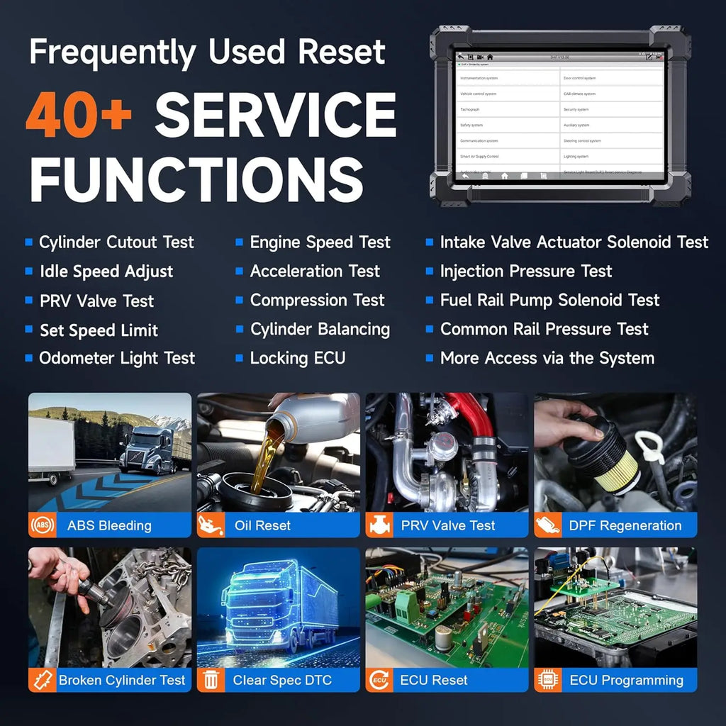 ANCEL X7 HD 12V 24V Heavy Duty Truck Scanner Bidirectional Diesel Scan Tool All System 40+ Reset ECU Coding OBD Trucks Diagnosis
