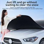 Car Cover Windshield Snow Cover Thickened Oxford Cloth Extended Hood Cover Winter Frostproof Summer UV-Protective Cover