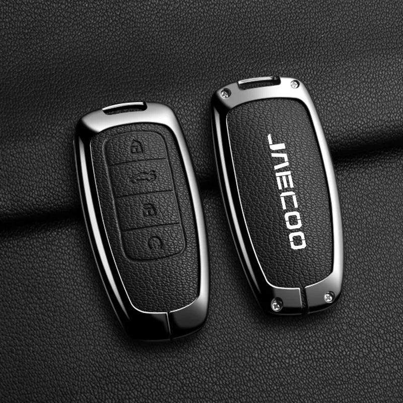 ‌For CHERY JAECOO J7 Jetour Tiggo8 J8 J7Plus ZincAlloy Car Key Case Bag Keychain Protective Cover Car Smart Remote Key Fob Shell