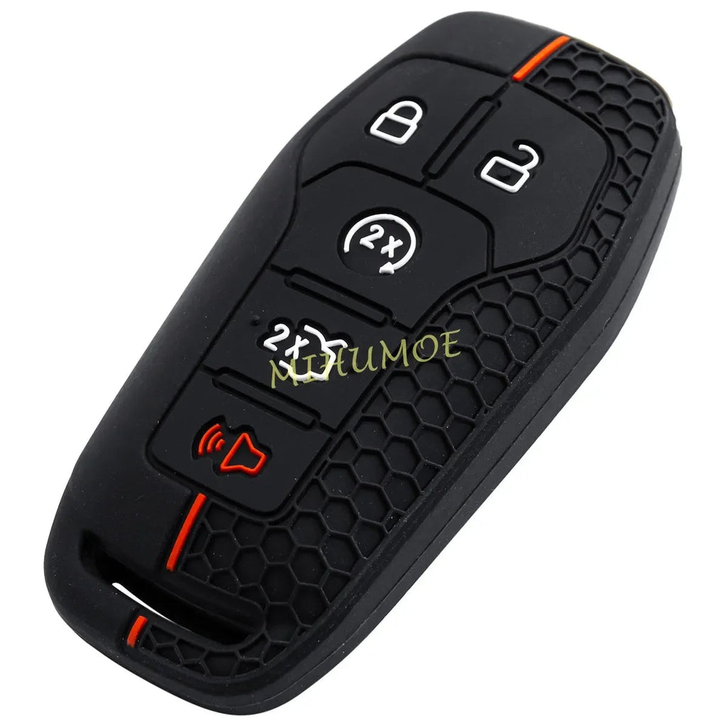 For Ford Lincoln Car Silicone Remote Key Case Cover Keychain Mustang Explorer Mondeo Edge F-150 Fusion MKZ MKC MKX 5 Buttons CM World