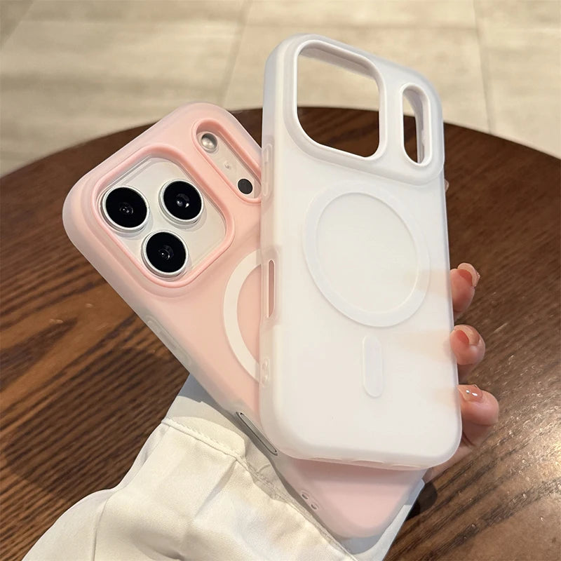 Luxury Candy Color 2 IN 1 Magnetic Case For iPhone 17 16 15 14 13 12  Pro Max Plus For Magsafe Wireless Charge Matte Cover