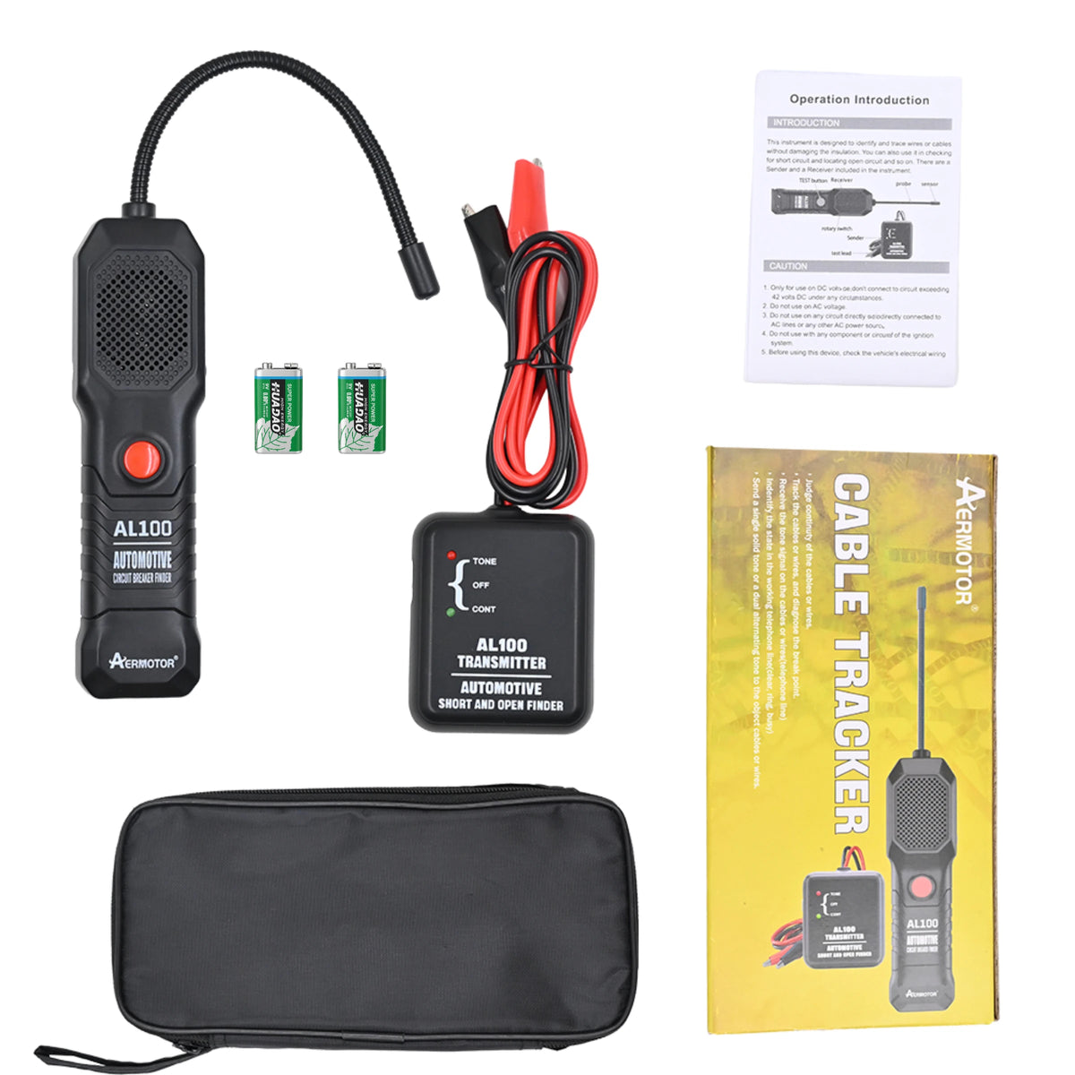 AERMOTOR AL100 Automotive Short Circuit Detector Open Finder Car Repair Tool for Circuit Test Tracking Cables