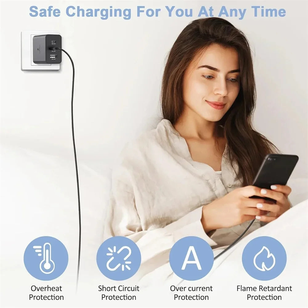 USB Charger 65W/45W Type C Fast Charging Mobile Phone Charger Wall Adapter For iPhone Samsung Xiaomi Huawei PD Quick Charge Car Mobile World