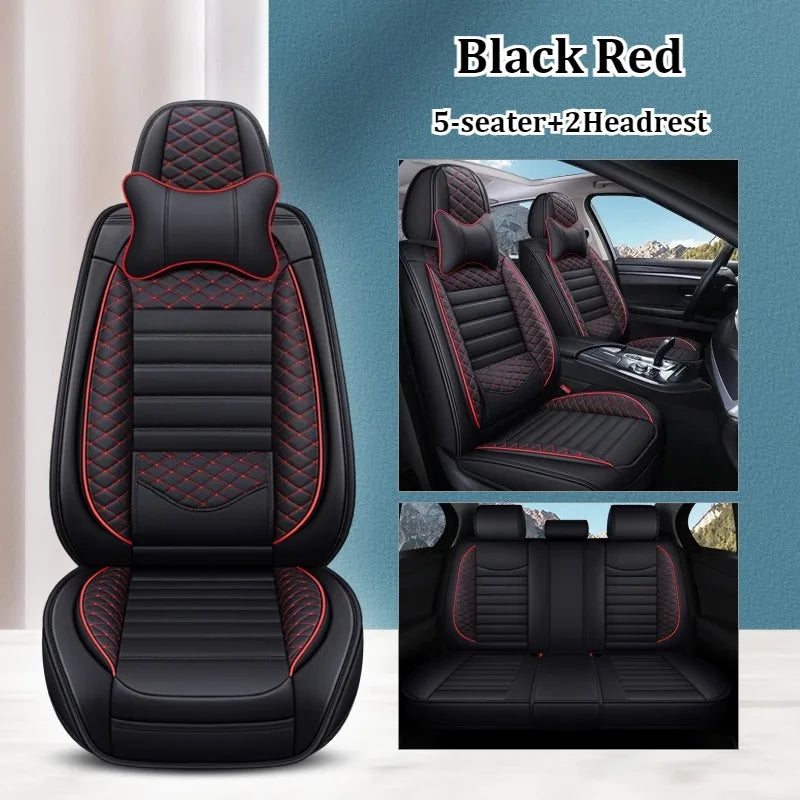 Luxurious PU leather  car seat cover, 3D wing & fixed lumbar support - Soft, comfortable and durable, suitable for most Car CM World