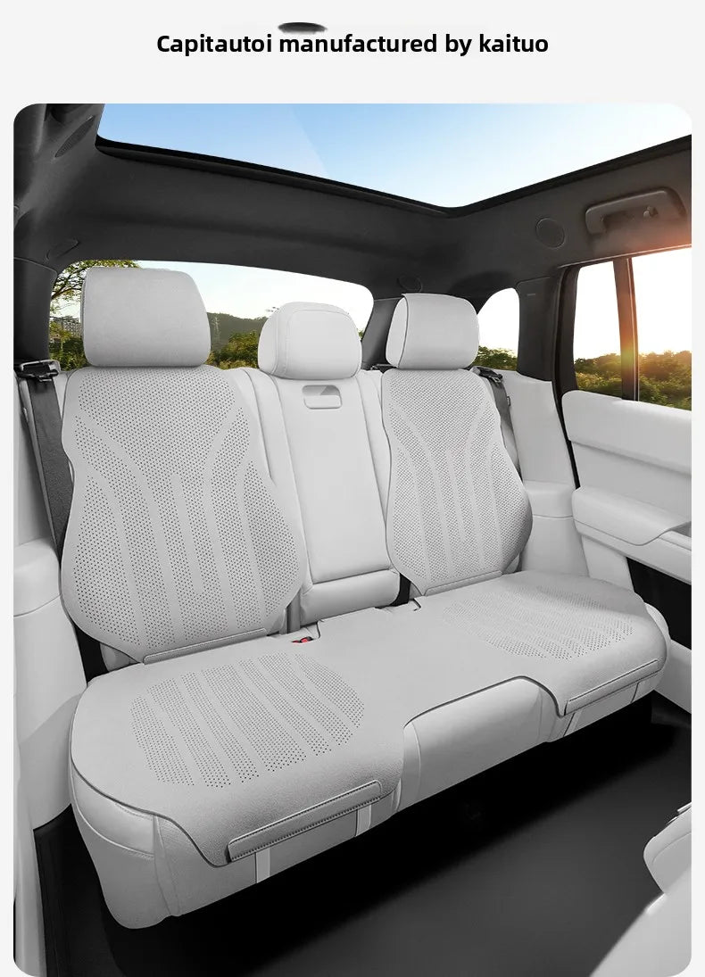 High Quality Perforated Suede Leather Universal Car Seat Full Cover Breathable Luxury SUV Sedan Protection Car Seat Full Cover