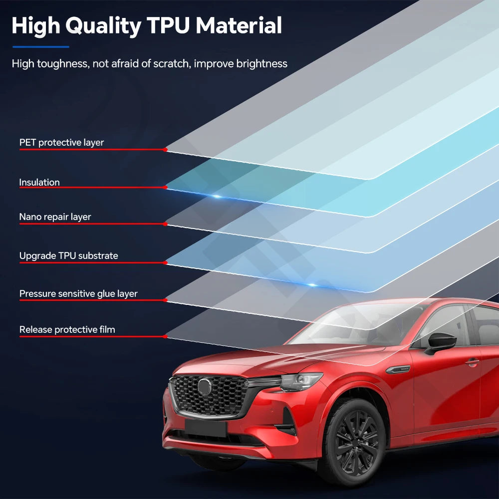 For Mazda CX-60 2024-2025 Clear Paint Protection Vinyl Film Precut Full Car Anti-Scratch UV Protection Invisible Car Wrap Film Car Mobile World
