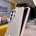 For Magsafe Magnetic Wireless Charge Water Ripple Silicone Phone Case For Samsung S26 Ultra S24 S23 S25 Ultra Plus FE Soft Cover