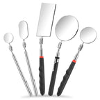 5/4Pcs Telescoping Inspection Mirrors Set Stainless Steel Retractable Mechanical Mirror 360° Rotation Mirror Inspection Tools CM World