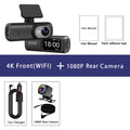 Dash Cam 4K 3840*2160P WIFI Car DVR Front and Rear Dual Lens Auto Car Camera With Night Vision Dashcam 24H Parking Monitor Car Mobile World