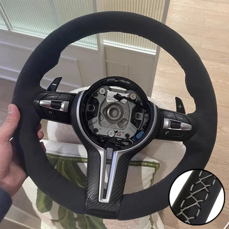 DIY Car Steering Wheel Cover Suede For BMW M Sport F30 F31 F34 F10 F11 F07 X1 X2 X3 F25 F32 F33 F36 F48 F39 Car Accessories CM World