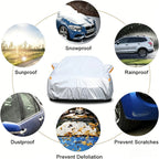 Kayme Car cover 6 Layer Heavy Duty Indoor Outdoor Waterproof Dustproof UV-protective Cover Fit for 181 x 72 x 67 inches Car Mobile World