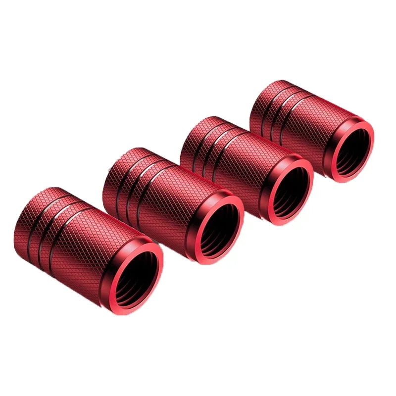 4Pcs Car Tire Valve Stems Cap Knurling Style Tire Valve Cap Aluminum Tire Wheel Stem Air Valve Cap car Universal accessories CM World