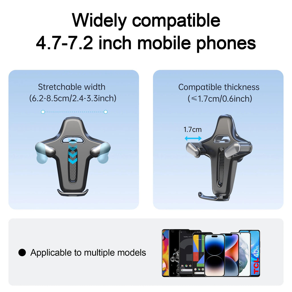 Car Vent Phone Mount, [Never Blocking Vent, Enjoy The Comfort of The A/C] Hands-Free Universal Extension Clip Air Phone Holder CM World