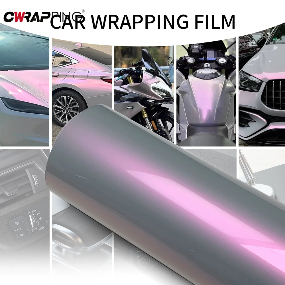 Pink Tuning Auto Accessories Chameleon Car Wrap Supplies Car Wrapping Vinyl for Motorcycle Color Flip Vinyl Vehicle Decoration Car Mobile World