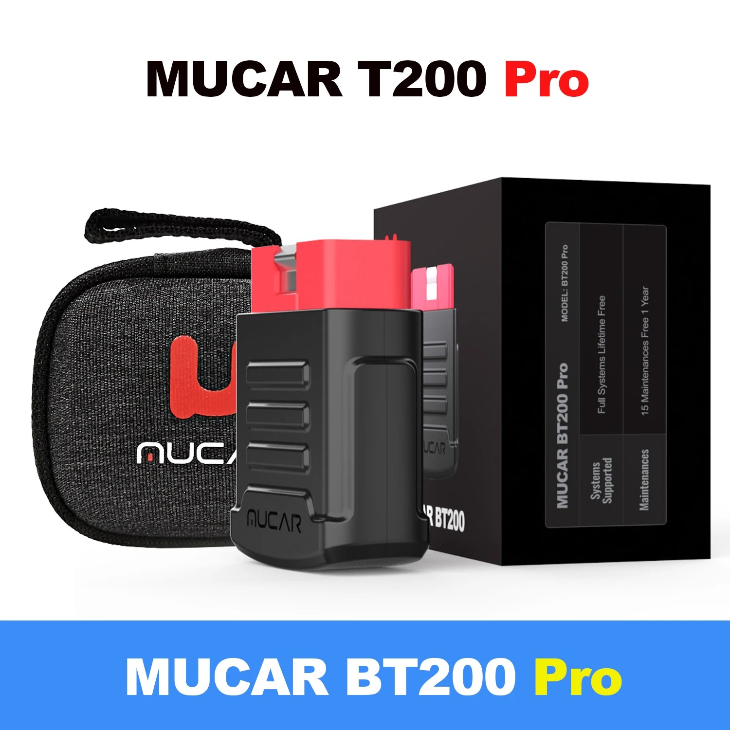 MUCAR BT200/BT200 Pro OBD2 Bluetooth Diagnostic Tool Full System Diagnose Oil SAS 15 Reset OBD 2 Scanner for All Car Code Reader CM World