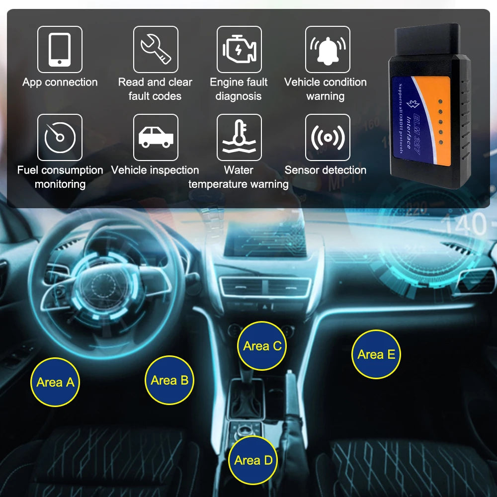 OBD2 Scanner ELM327 Car Diagnostic Detector Code Reader Tool V1.5 WIFI Bluetooth OBD 2 for Android IOS Auto Scan Repair Tools Car Mobile World