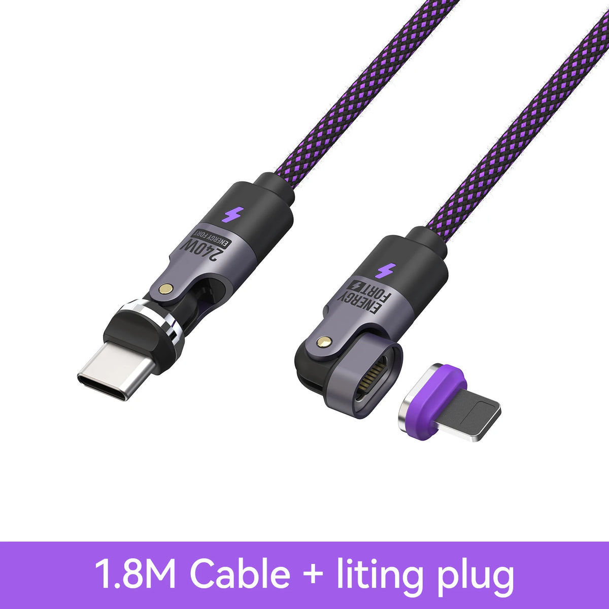 240W PD3.1 Fast Charging Cable 540° Rotation Type C 5A Cable nylon material  for iPhone MacBook Samsung UGREEN/Anker powerbank