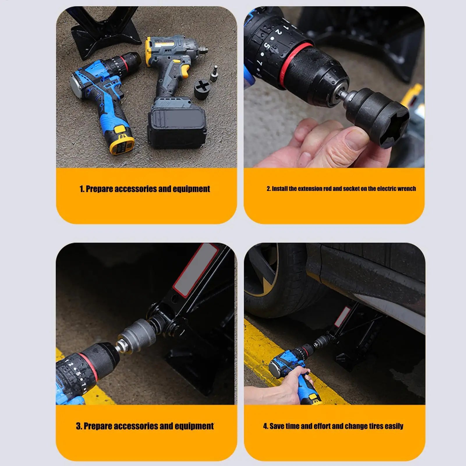 new Car Jacks Lifting Equipment Scissor Jack Adapter Rod Universal Rv Stabilizer Jack Drill Adapter Auto Accessories Tool CM World