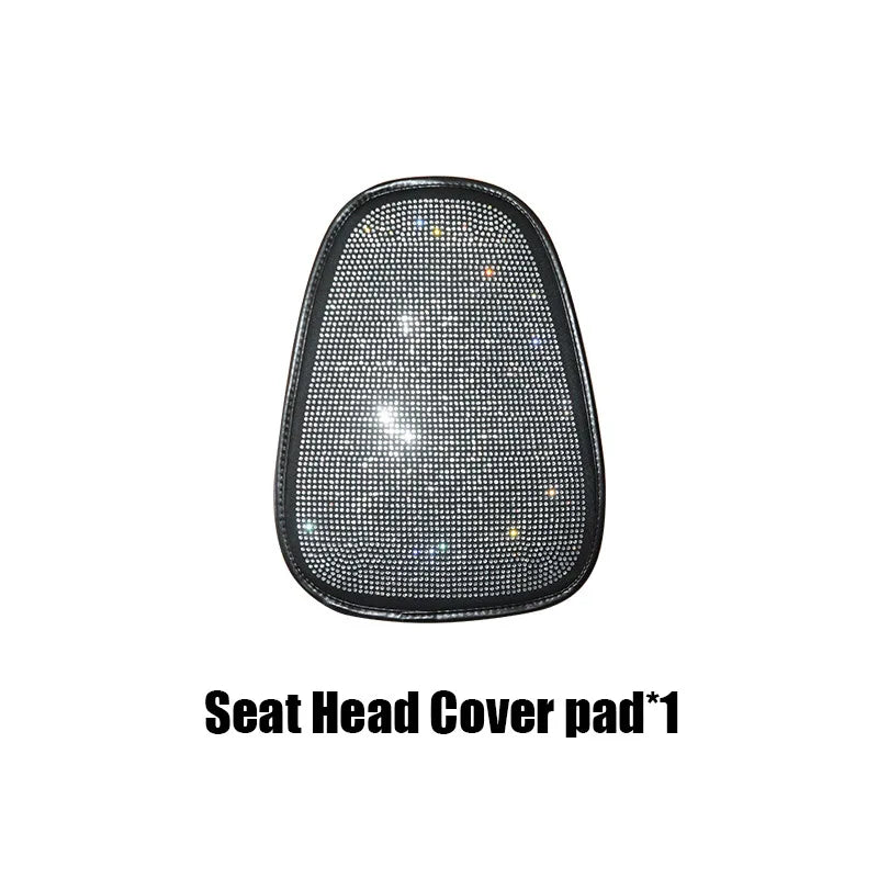 Universal Crystal Rhinestone White Diamond Car Interior Seat Covers Cushion Decoration For Women Ladies Gifts Auto Accessories CM World