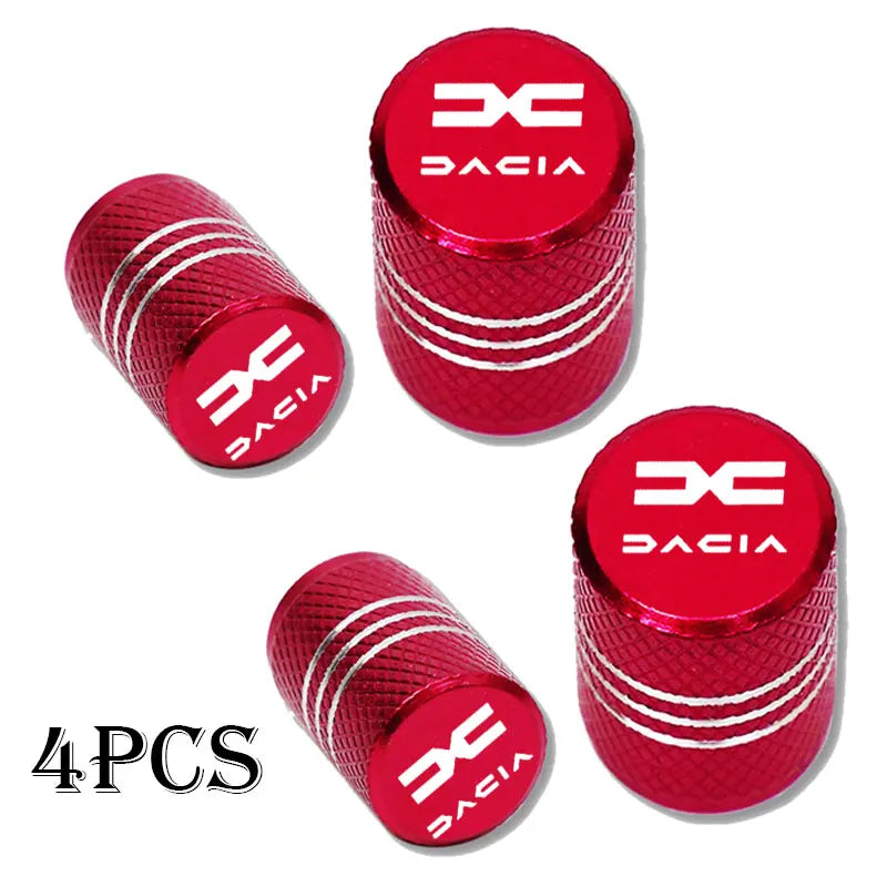For Dacia Duster Logan Sandero Lodgy Dokker Stepway Mcv 2 Solenza La 4Pcs Metal Car Tire Valve Caps Wheel Dust Cover Accessories CM World