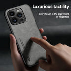 Luxury Leather Case For iPhone 17 16 16e 15 14 13 12 11 Pro Max Plus 12 13 Mini SE 8 7 Cover With Metal Plate Support Car Hold Car Mobile World