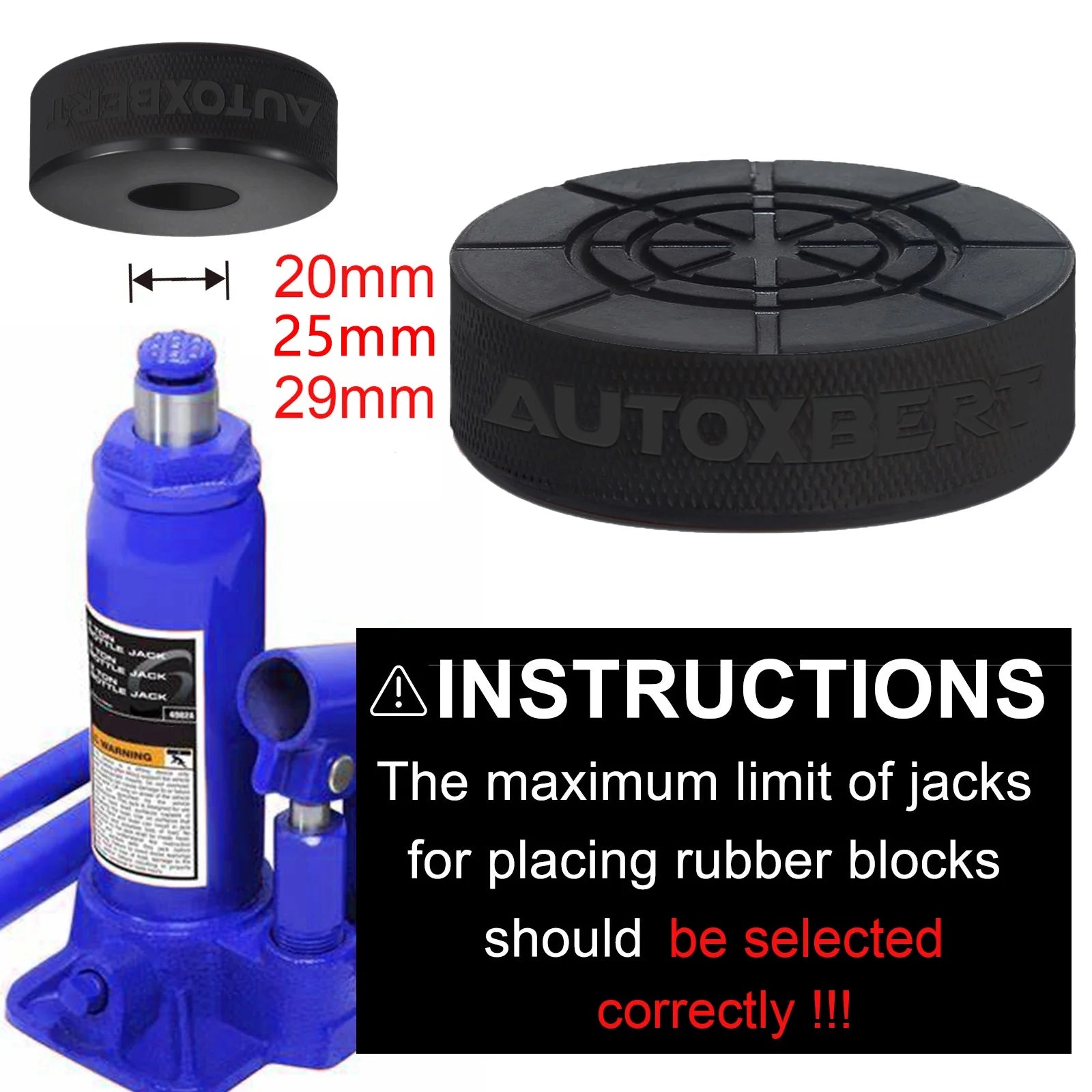 Universal Bottle Jack Rubber Pad Anti-slip Adapter Support Block Car Lift Tool 2 - 10 Ton Bottle Jacks Jacking Points Repair New CM World