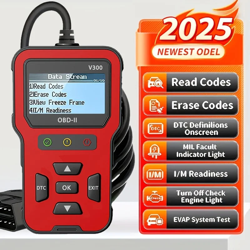 2025 Newest Model OBD2 Scanner Diagnostic Tool - Complete Fault Code Reader, Clear Error Codes, Data Stream, I/M Readiness Car Mobile World