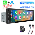IPS 6.9 Inch 1Din Wireless Or wired Carplay Android Auto Car Radio Multimedia MP5 Player 1 Din DVD Bluetooth Stereo USB Charging CM World